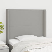 Hoofdbord 93x16x118/128 cm stof lichtgrijs