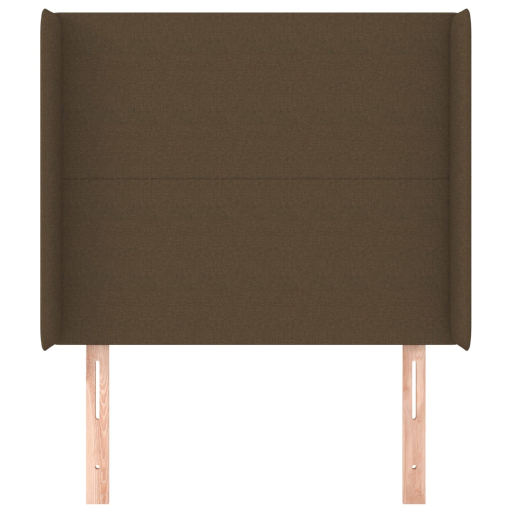 Hoofdbord Met Randen Stof 93 x 16 x 118/128 cm Donkerbruin