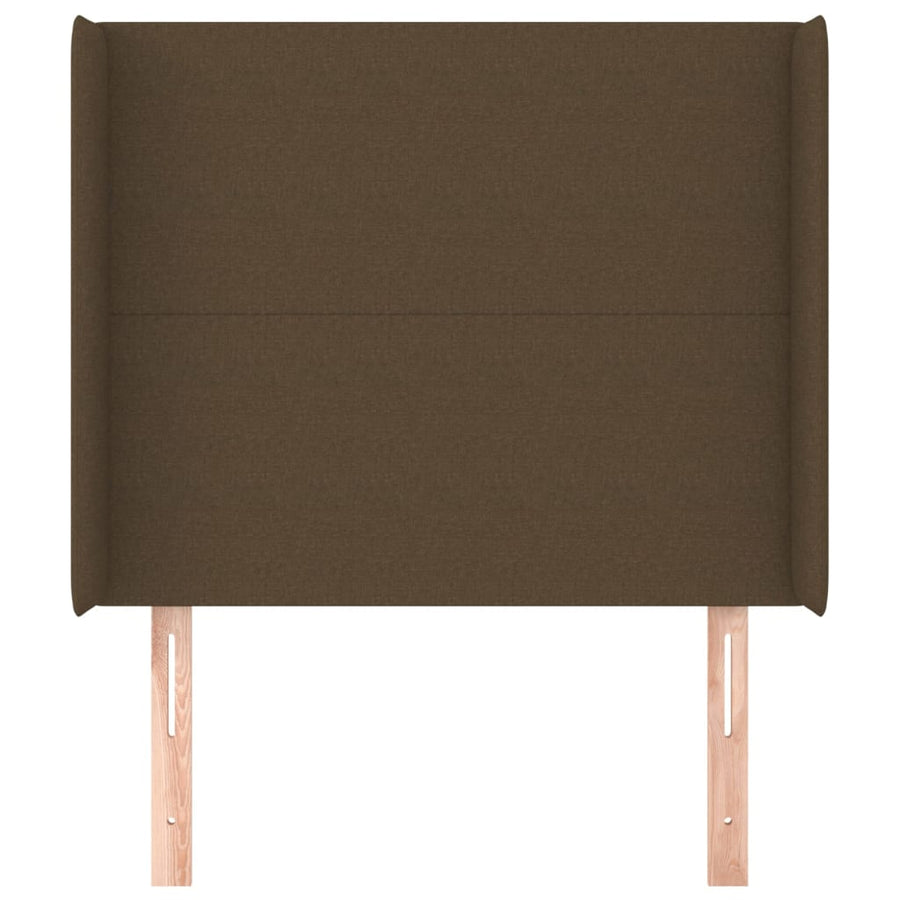 Hoofdbord Met Randen Stof 93 x 16 x 118/128 cm Donkerbruin
