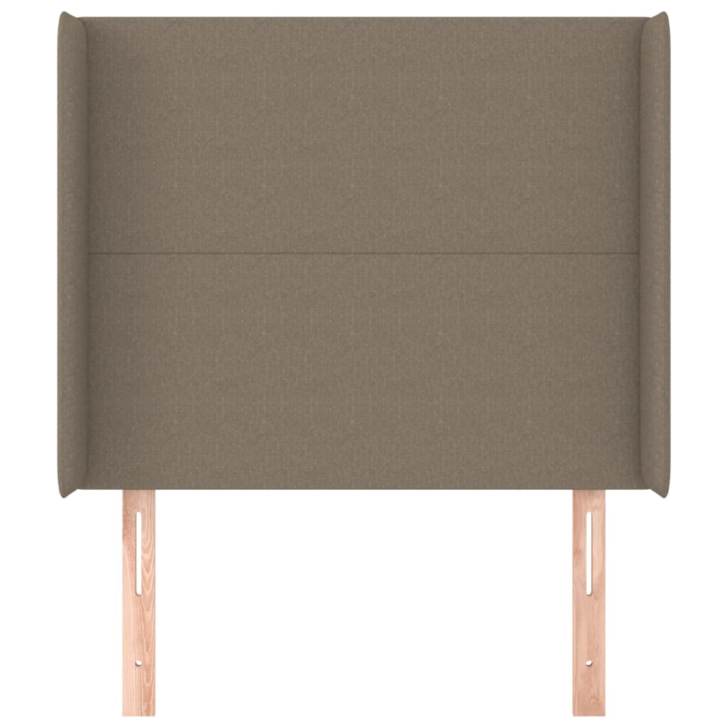 Hoofdbord met randen 93x16x118/128 cm stof taupe 93 x 16 x 118/128 cm Taupe