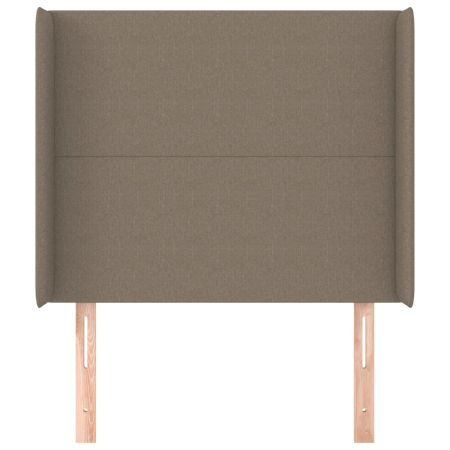 Hoofdbord met randen 93x16x118/128 cm stof taupe 93 x 16 x 118/128 cm Taupe