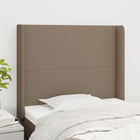 Hoofdbord met randen 93x16x118/128 cm stof taupe 93 x 16 x 118/128 cm Taupe