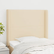 Hoofdbord stof crèmekleurig 93x16x118/128 cm