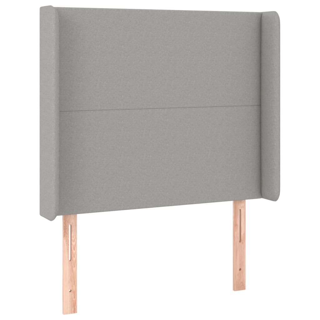 Hoofdbord Met Randen Stof 103 x 16 x 118/128 cm Lichtgrijs