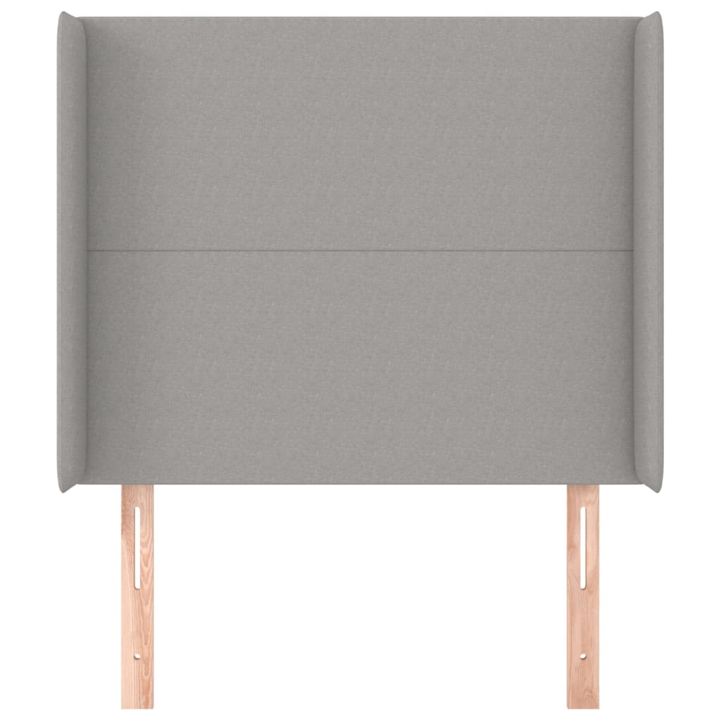 Hoofdbord Met Randen Stof 103 x 16 x 118/128 cm Lichtgrijs