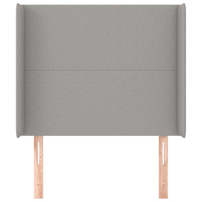 Hoofdbord Met Randen Stof 103 x 16 x 118/128 cm Lichtgrijs
