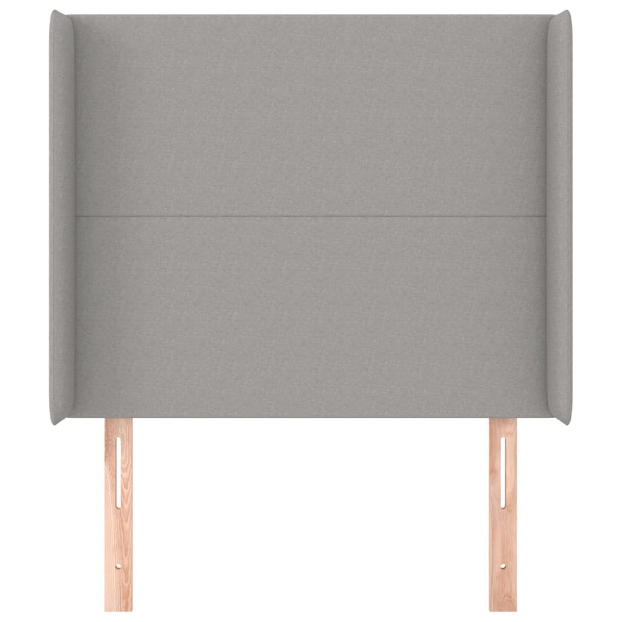 Hoofdbord Met Randen Stof 103 x 16 x 118/128 cm Lichtgrijs