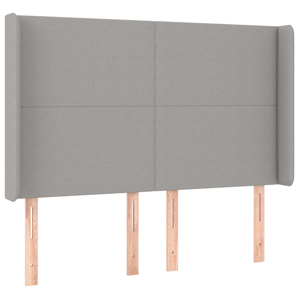 Hoofdbord met randen 147x16x118/128 cm stof lichtgrijs 147 x 16 x 118/128 cm Lichtgrijs