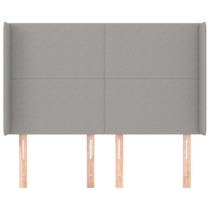 Hoofdbord met randen 147x16x118/128 cm stof lichtgrijs 147 x 16 x 118/128 cm Lichtgrijs