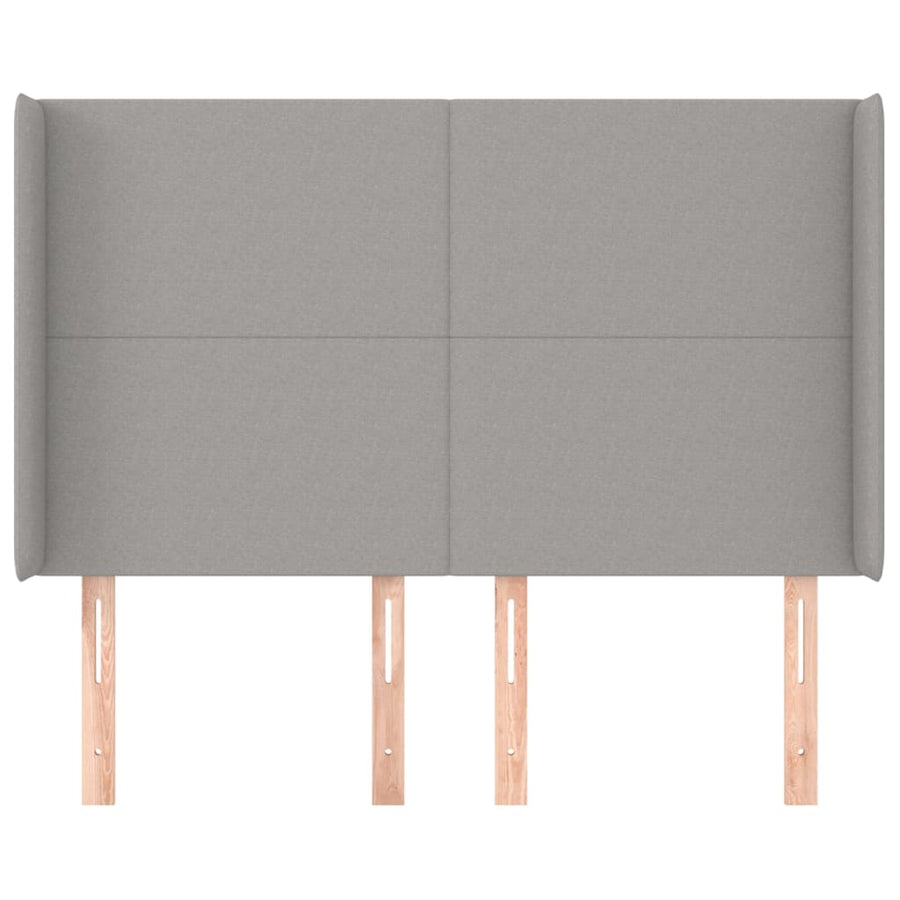 Hoofdbord met randen 147x16x118/128 cm stof lichtgrijs 147 x 16 x 118/128 cm Lichtgrijs