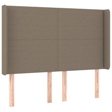 Hoofdbord met randen 147x16x118/128 cm stof taupe 147 x 16 x 118/128 cm Taupe