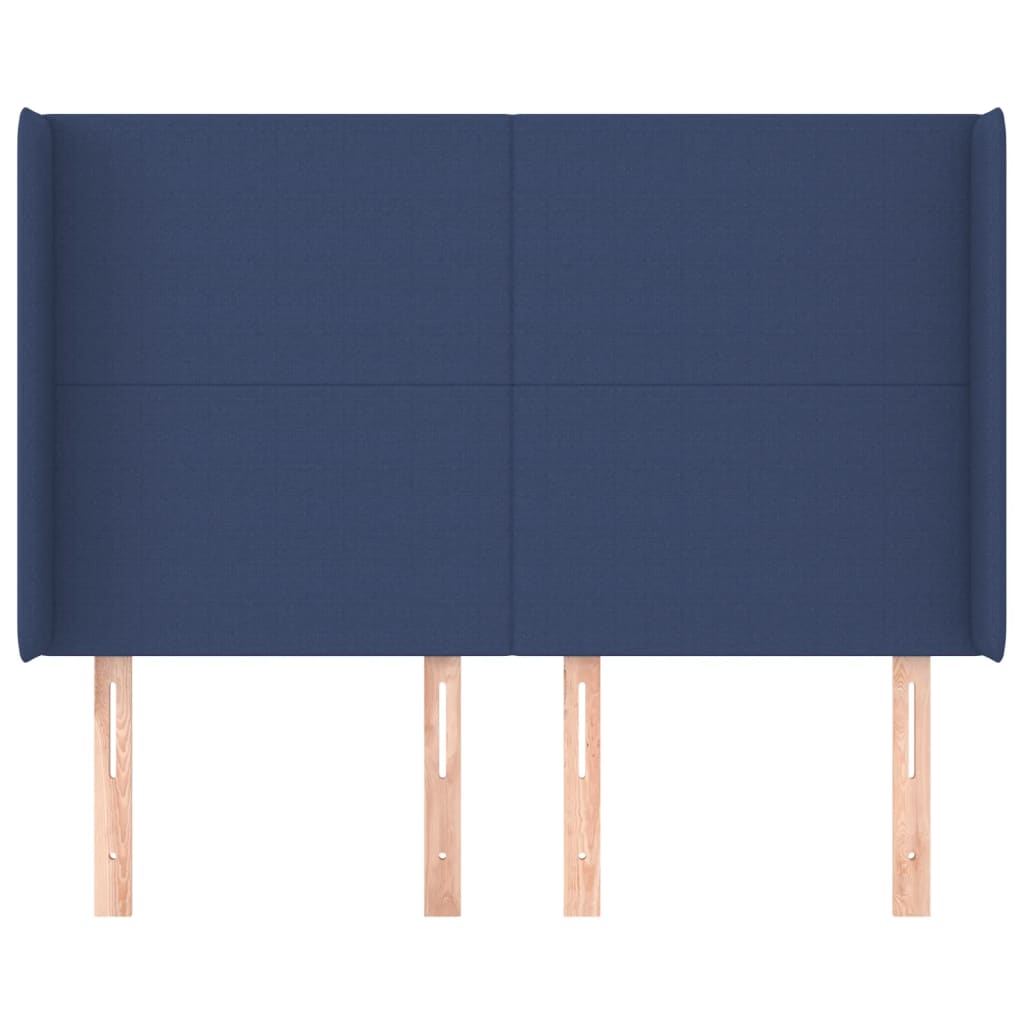 Hoofdbord Met Randen Stof 147 x 16 x 118/128 cm Blauw