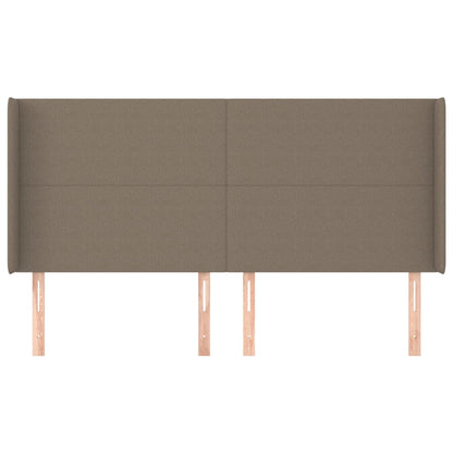 Hoofdbord met randen 163x16x118/128 cm stof taupe