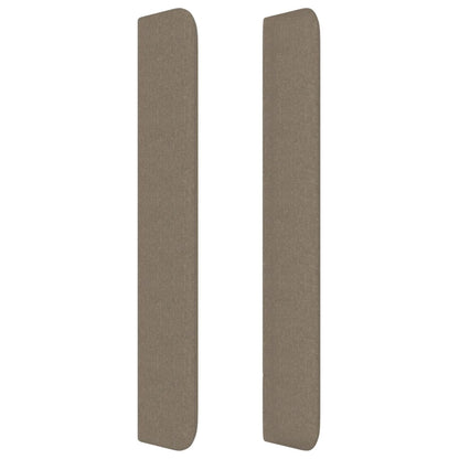 Hoofdbord met randen 163x16x118/128 cm stof taupe