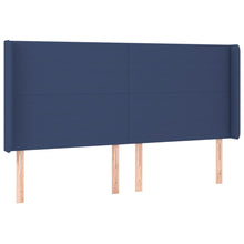 Hoofdbord Met Randen 163X16X118/128 Cm Stof Blauw 163 x 16 x 118/128 cm