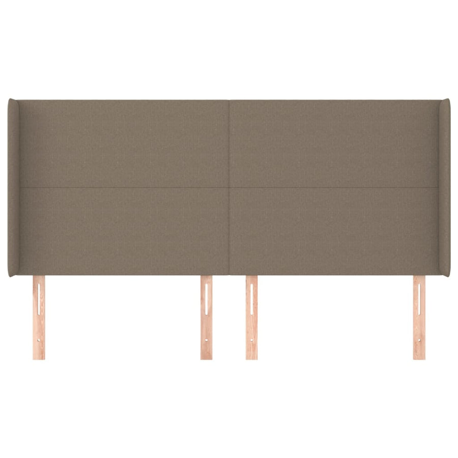 Hoofdbord met randen 183x16x118/128 cm stof taupe 183 x 16 x 118/128 cm Taupe