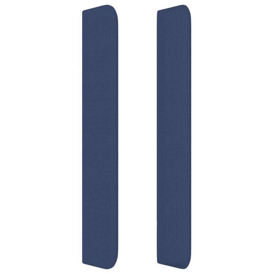 Hoofdbord Met Randen Stof 183 x 16 x 118/128 cm Blauw
