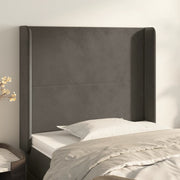 Hoofdbord 83x16x118/128 cm fluweel donkergrijs