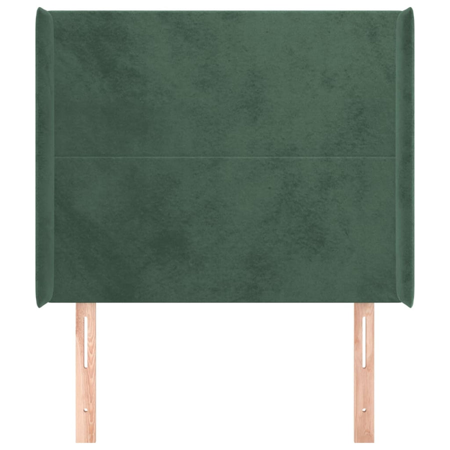 Hoofdbord Met Randen Fluweel Groen 83 x 16 x 118/128 cm