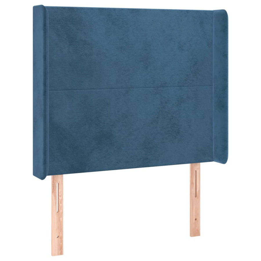 Hoofdbord Met Randen Fluweel Blauw 83 x 16 x 118/128 cm