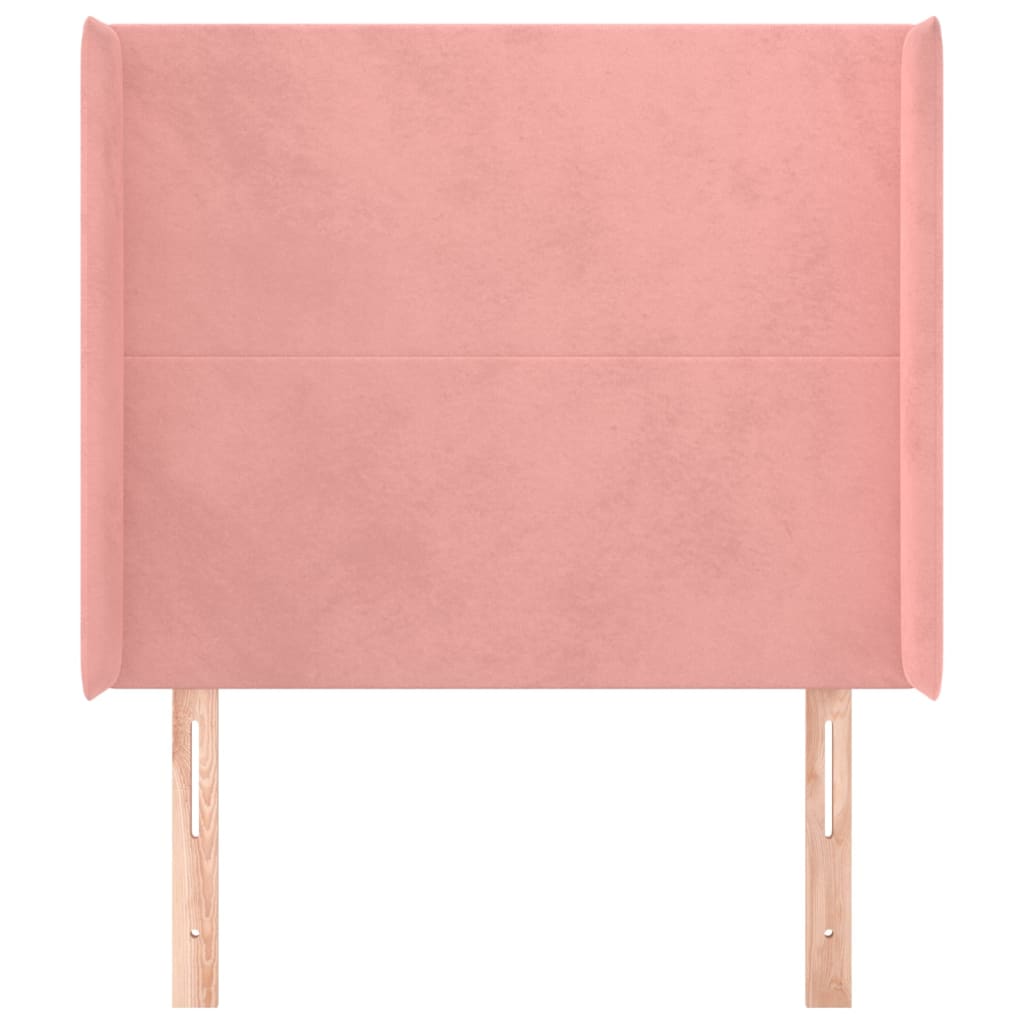 Hoofdbord Met Randen 83X16X118/128 Cm Fluweel Roze