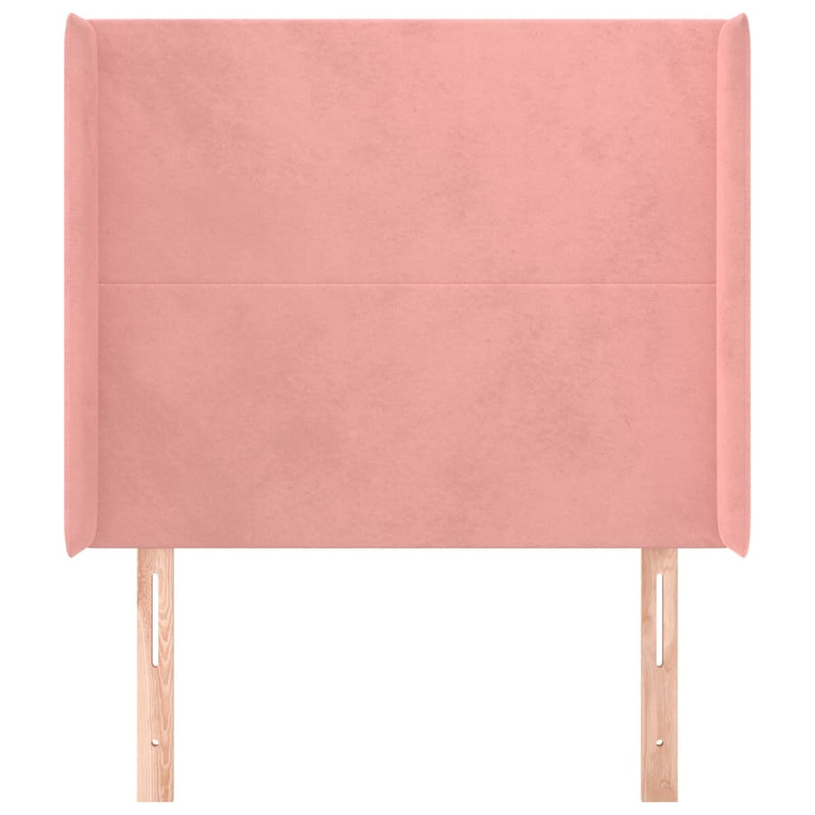Hoofdbord Met Randen 83X16X118/128 Cm Fluweel Roze