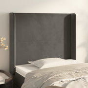 Hoofdbord 93x16x118/128 cm fluweel donkergrijs