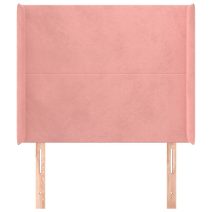 Hoofdbord Met Randen 93X16X118/128 Cm Fluweel Roze