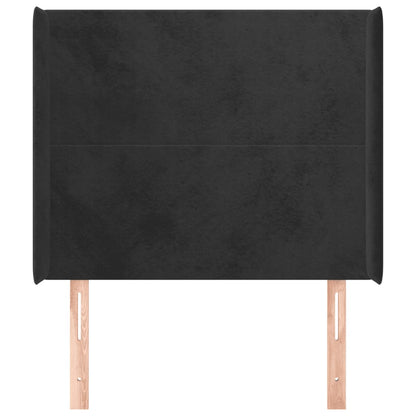 Hoofdbord Met Randen 103X16X118/128 Cm Fluweel Zwart