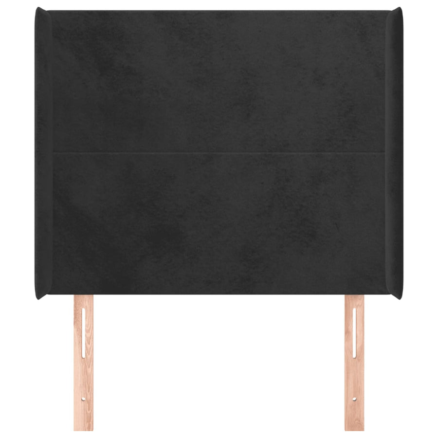 Hoofdbord Met Randen 103X16X118/128 Cm Fluweel Zwart