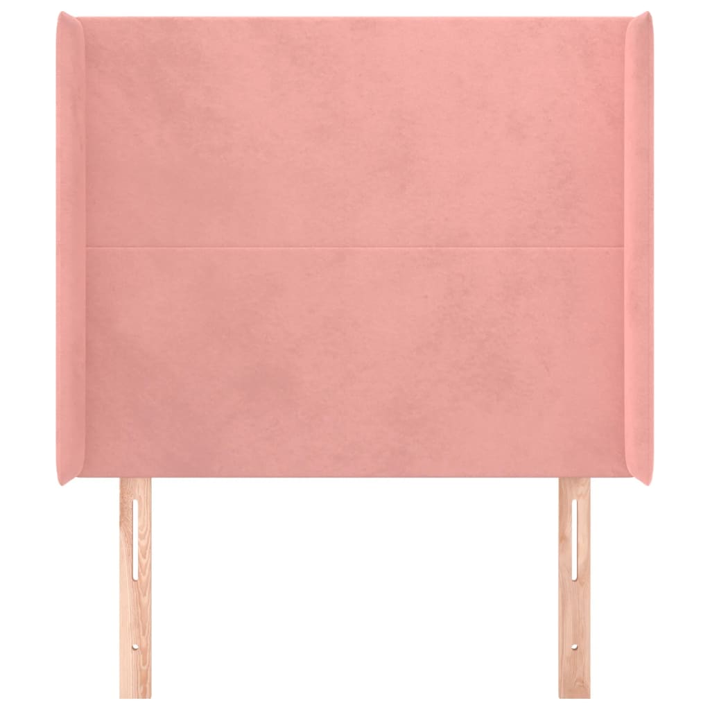 Hoofdbord Met Randen 103X16X118/128 Cm Fluweel Roze