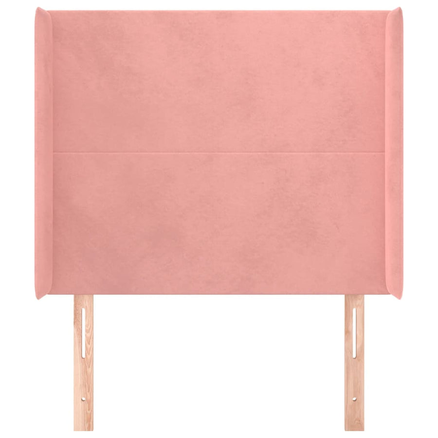 Hoofdbord Met Randen 103X16X118/128 Cm Fluweel Roze