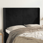 Hoofdbord 147x16x118/128 cm fluweel zwart