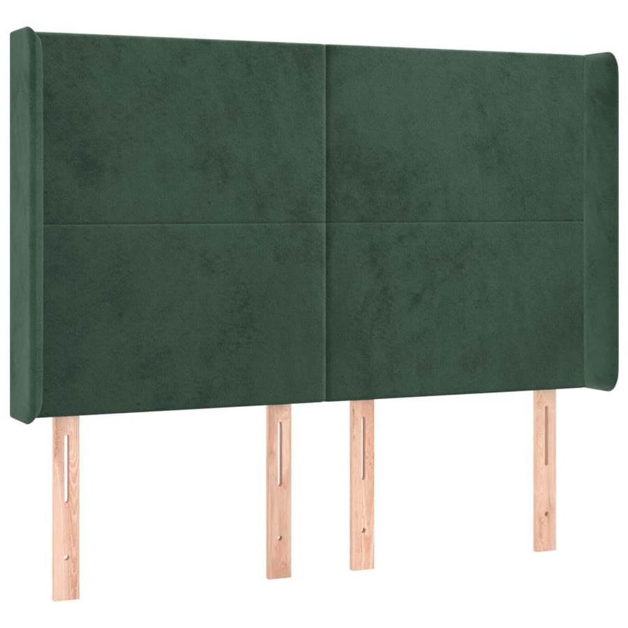 Hoofdbord Met Randen Fluweel 147 x 16 x 118/128 cm