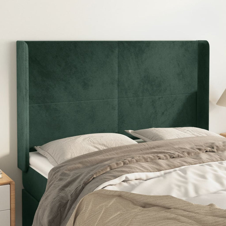 Hoofdbord Met Randen Fluweel 147 x 16 x 118/128 cm