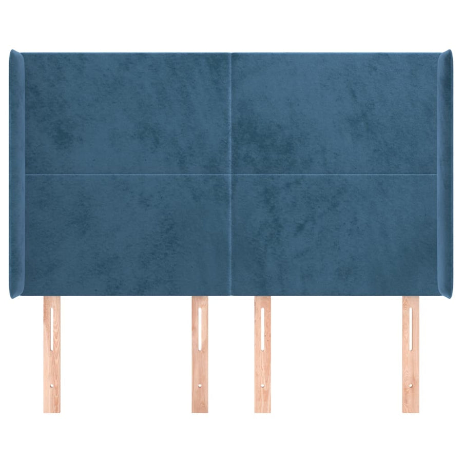 Hoofdbord Met Randen Fluweel 147 x 16 x 118/128 cm