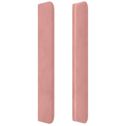 Hoofdbord Met Randen 147X16X118/128 Cm Fluweel Roze