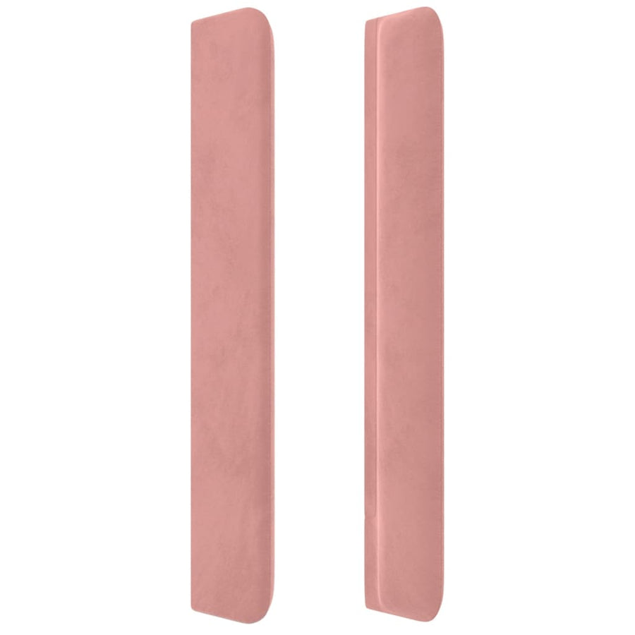 Hoofdbord Met Randen 147X16X118/128 Cm Fluweel Roze