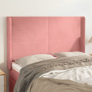 Hoofdbord fluweel roze 147x16x118/128 cm