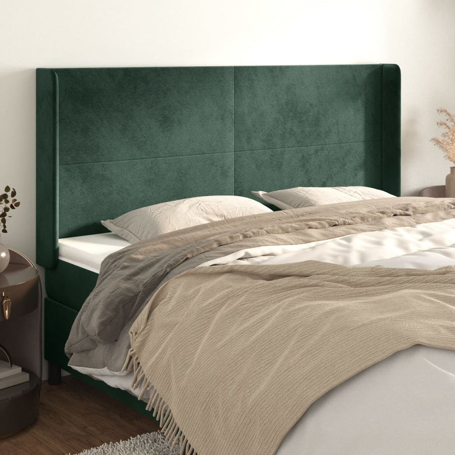 Hoofdbord Met Randen Fluweel 163 x 16 x 118/128 cm