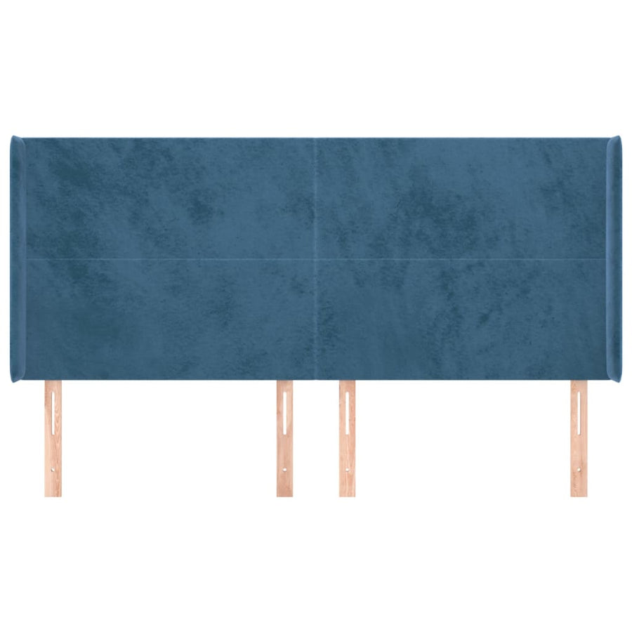 Hoofdbord Met Randen Fluweel 163 x 16 x 118/128 cm