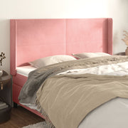 Hoofdbord 163x16x118/128 cm fluweel roze