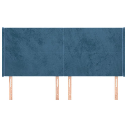 Hoofdbord Met Randen Fluweel 183 x 16 x 118/128 cm