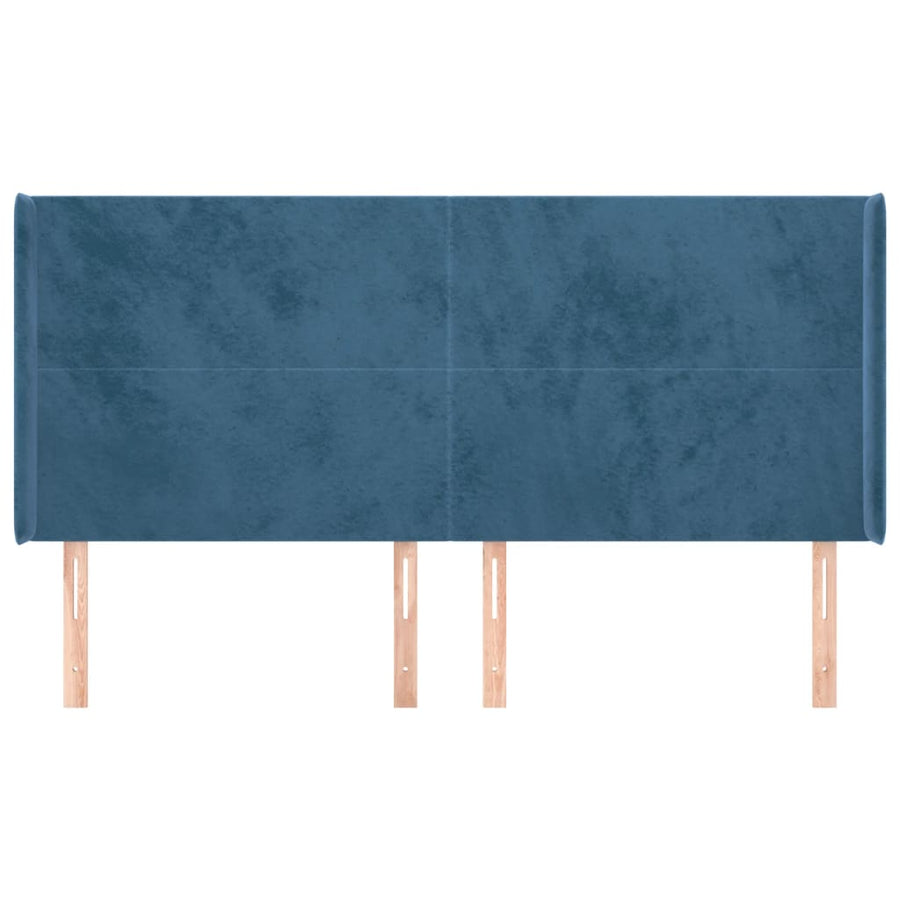 Hoofdbord Met Randen Fluweel 183 x 16 x 118/128 cm