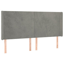 Hoofdbord Met Randen 203X16X118/128 Cm Fluweel Lichtgrijs