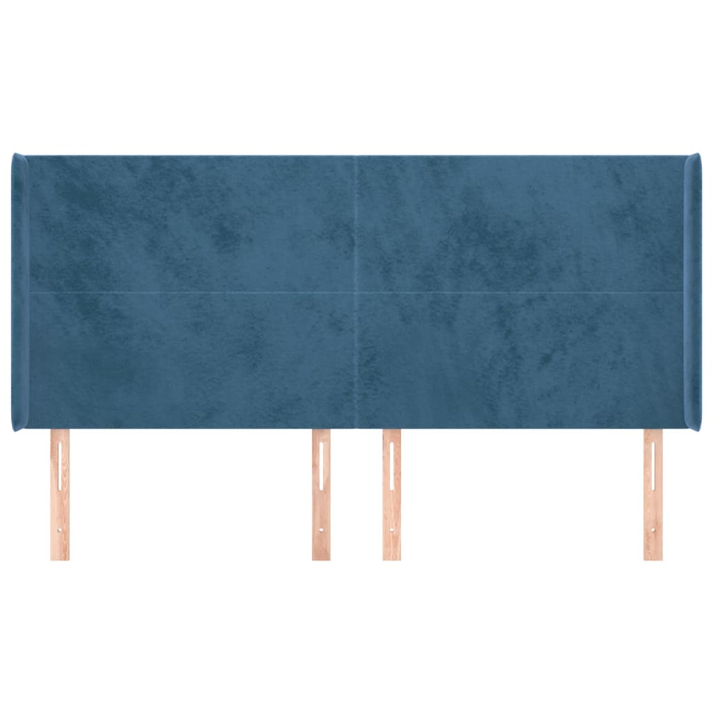 Hoofdbord Met Randen Fluweel 203 x 16 x 118/128 cm