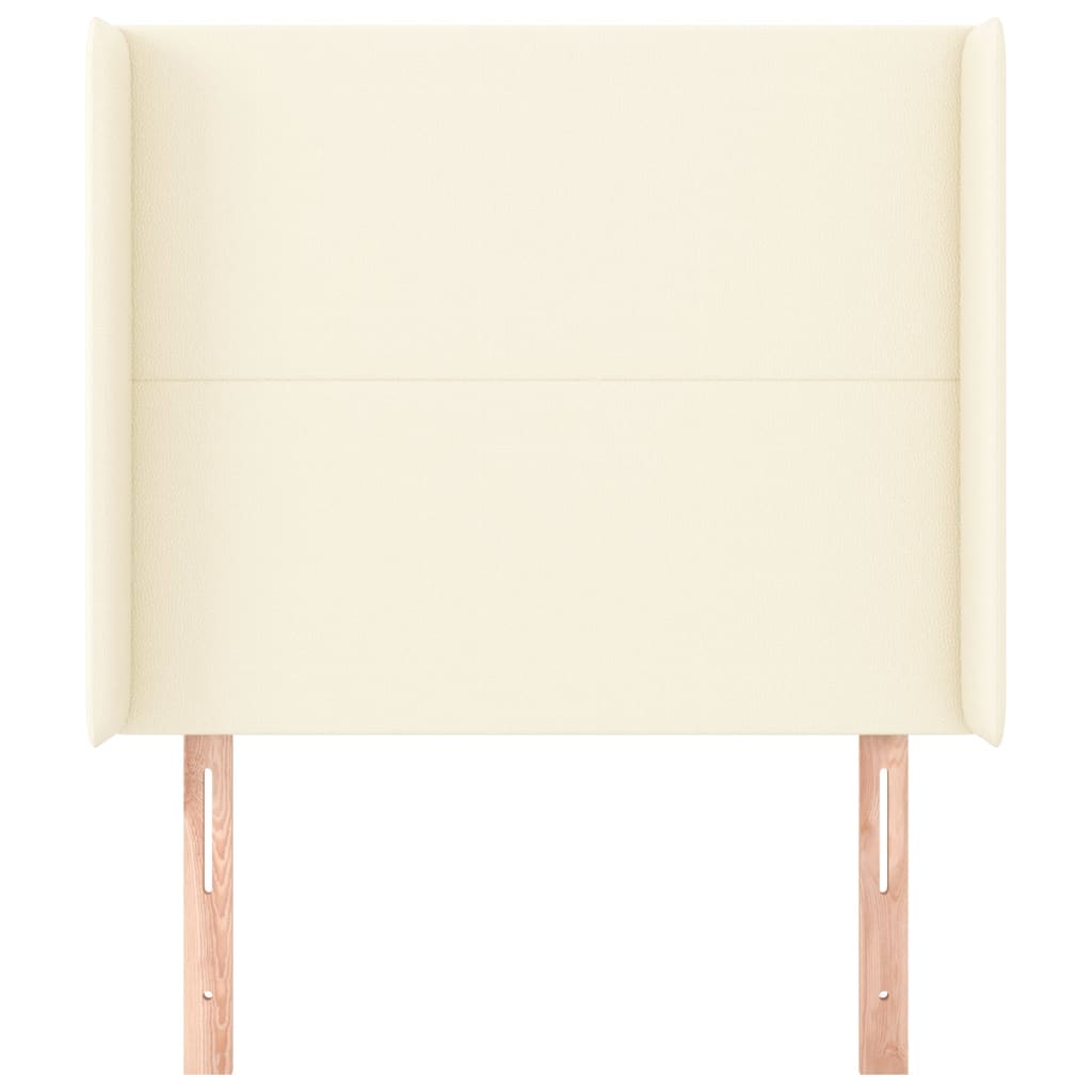 Hoofdbord Met Randen Kunstleer Kleurig 83 x 16 x 118/128 cm Crème