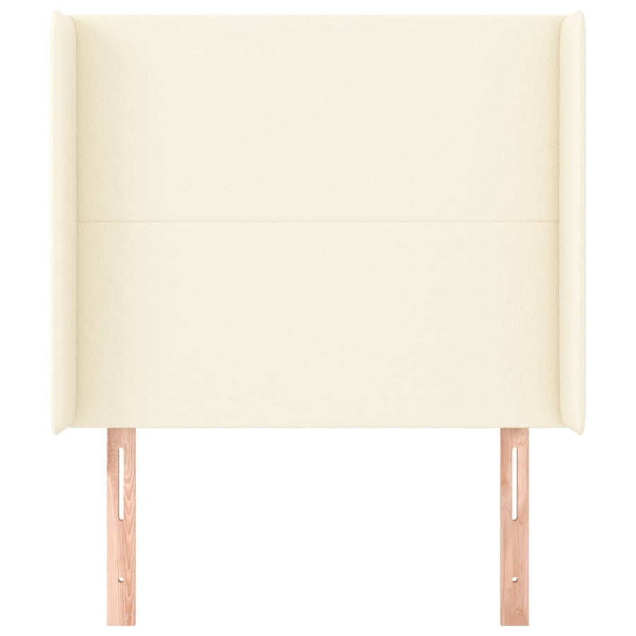 Hoofdbord Met Randen Kunstleer Kleurig 83 x 16 x 118/128 cm Crème