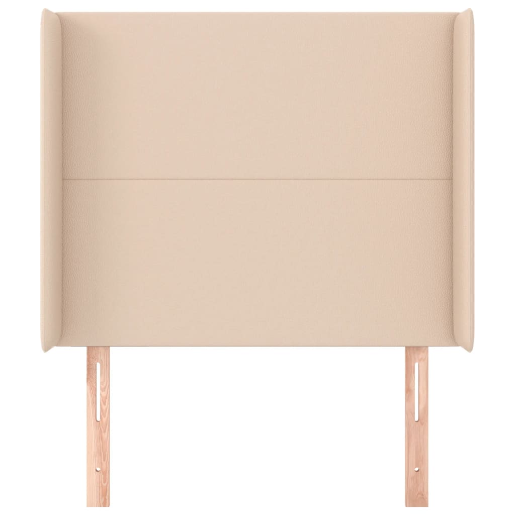 Hoofdbord met randen 83x16x118/128 cm kunstleer cappuccinokleur 83 x 16 x 118/128 cm Cappuccino