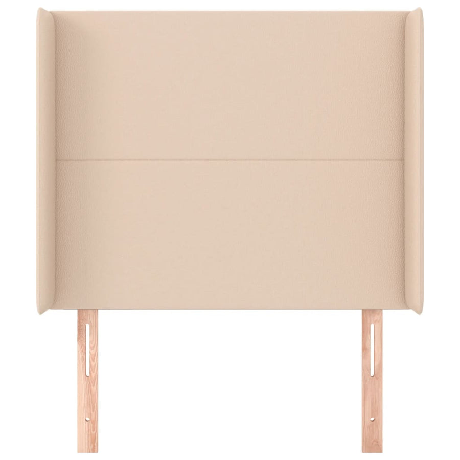 Hoofdbord met randen 83x16x118/128 cm kunstleer cappuccinokleur